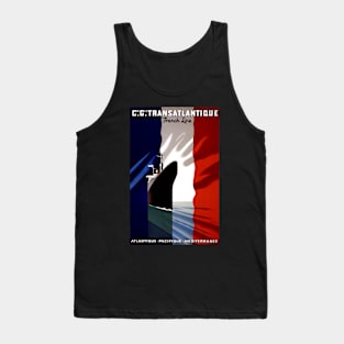 Vintage Travel Poster - Transatlantic Ocean Voyage Tank Top